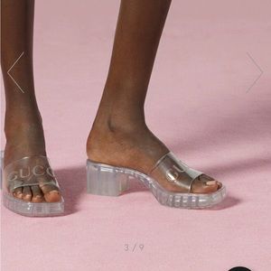 Gucci slide sandal. Clear. Size 38